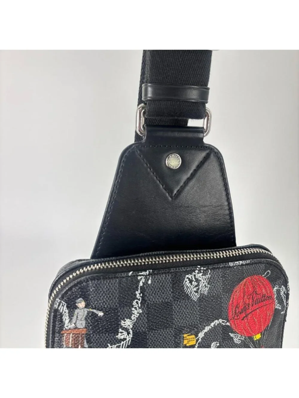 Louis Vuitton Super Damier Graphite Sling Bag Black